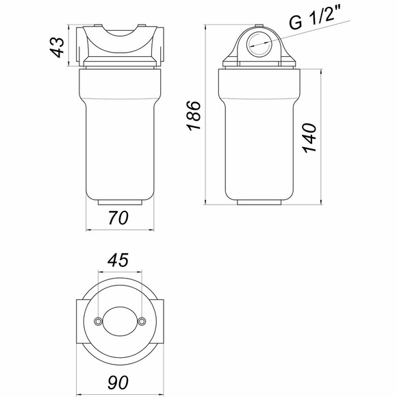 Фільтр-колба Пом'якшення для котлів (поліфосфатна сіль) Bio+ Systems SL25, 1/2″ (4631) фото 4