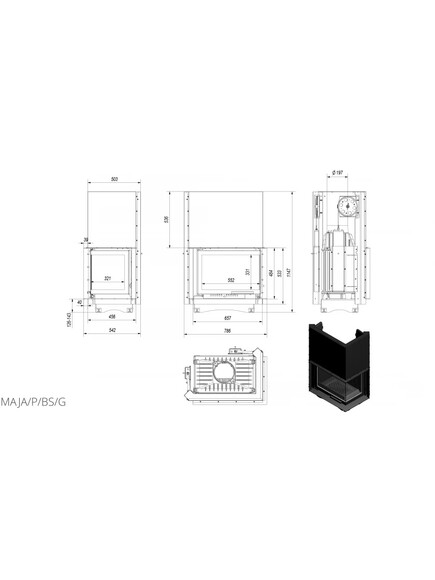 Каминная топка Kratki MAJA 12 (MAJA/P/BS/G) изображение 4