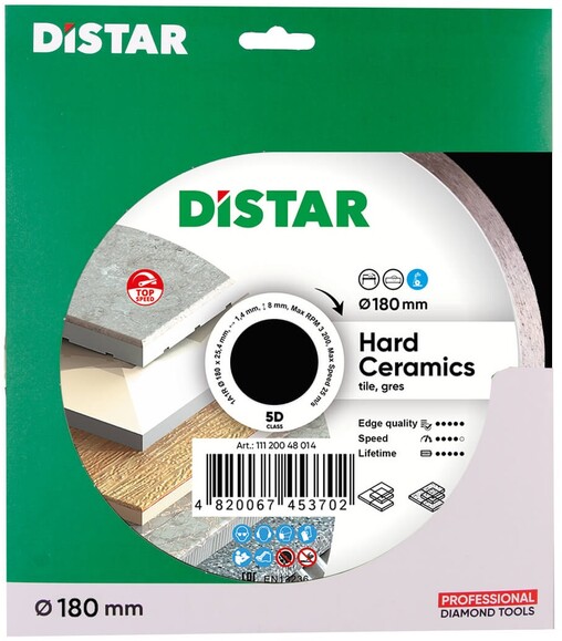 Алмазный диск Distar 1A1R 180x1,4x8,5x25,4 Hard ceramics (11120048014) изображение 2