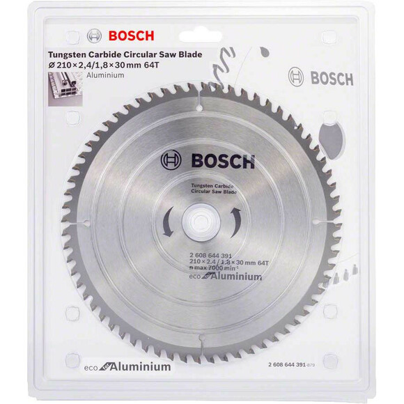 Пильний диск Bosch ECO ALU / Multi 210x30 64 зуб. (2608644391) фото 2