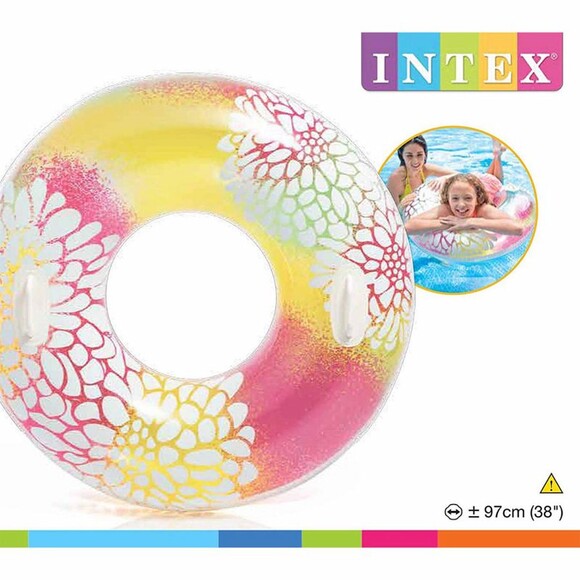 Надувной круг Intex 58263 Розово-желтый изображение 3