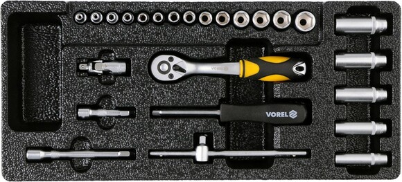 Инструментальная тележка с набором инструмента VOREL 177 шт CrV (58540) изображение 10