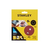 Шліфпапір Stanley круглий 125мм 60/80/120/180 (STA32262-XJ) 5 шт