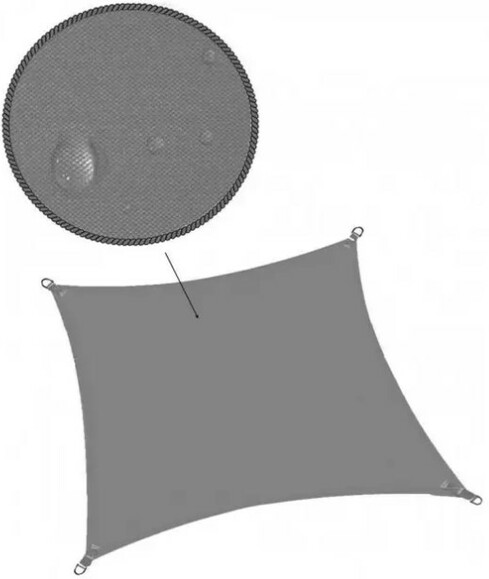 Тент-парус теневой 5x5 м Graphite Springos (SN1050) изображение 3