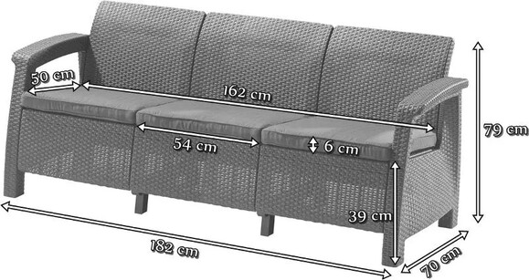 Диван садовый Keter Corfu Love Seat Max, коричневый (223207) изображение 2