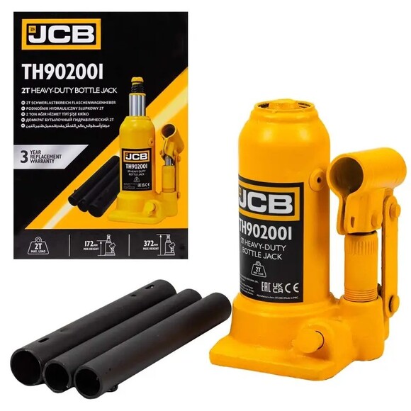 Домкрат бутылочный JCB Tools 2 т (JCB-TH902001) изображение 5