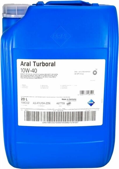 Моторна олива Aral Turboral, 10W-40, 20 л (15BCD2)