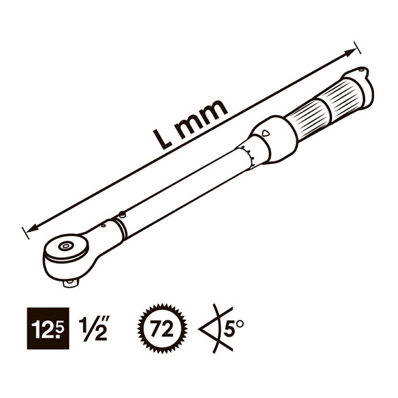 Ключ динамометричний Vigor 1/2", 60-320 Нм, 610 мм (V3899) фото 3