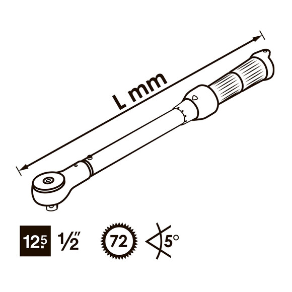 Ключ динамометрический Vigor 1/2", 60-320 Нм, 610 мм (V3899) изображение 3