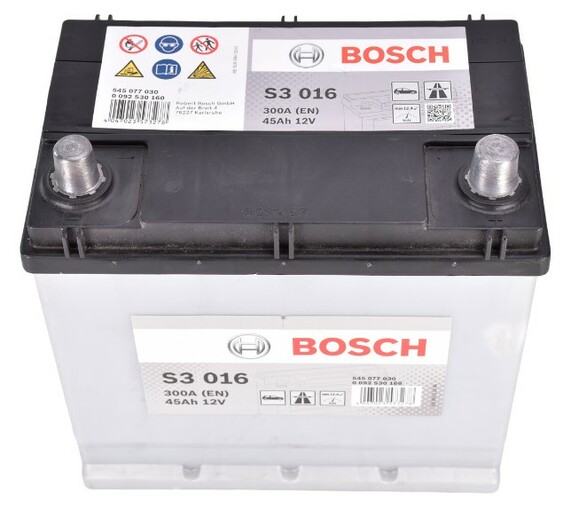 Акумулятор Bosch S3 016, 45Ah/300A (0 092 S30 160) фото 2