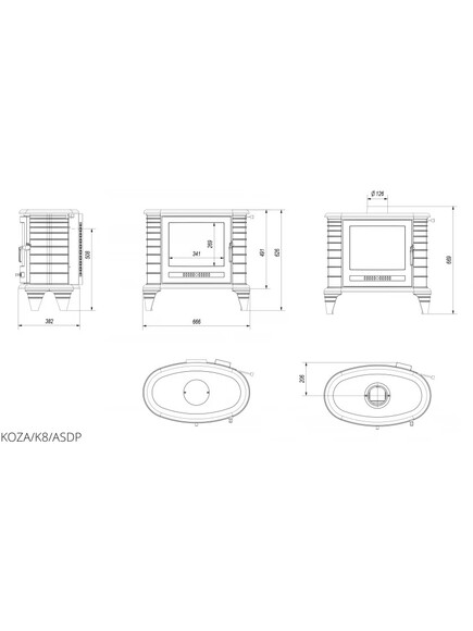 Чавунна піч Kratki KOZA K8 ASDP (KOZA/K8/ASDP) фото 3