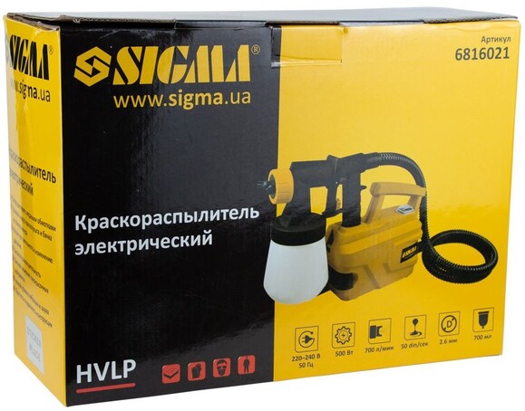 Фарборозпилювач електричний Sigma HVLP 2.6 мм (6816021) фото 7