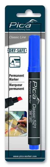 Маркер перманентний PICA Chisel tip синій з підвісом (521/41/SB) фото 3