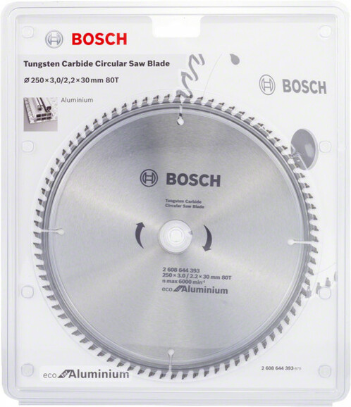 Пильный диск Bosch ECO ALU/Multi 250x30 80 зуб. (2608644393) изображение 2