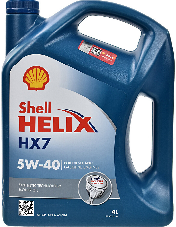 

Моторна олива SHELL Helix HX7 5W-40, 4 л (550040513)