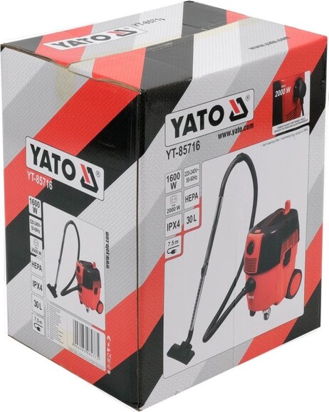 Пылесос с автоматической очисткой Yato, 1600 Вт (YT-85716) изображение 8