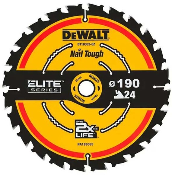 Диск пильный DeWalt Elite Extreme, 190х30 мм, 24Т (DT10402)