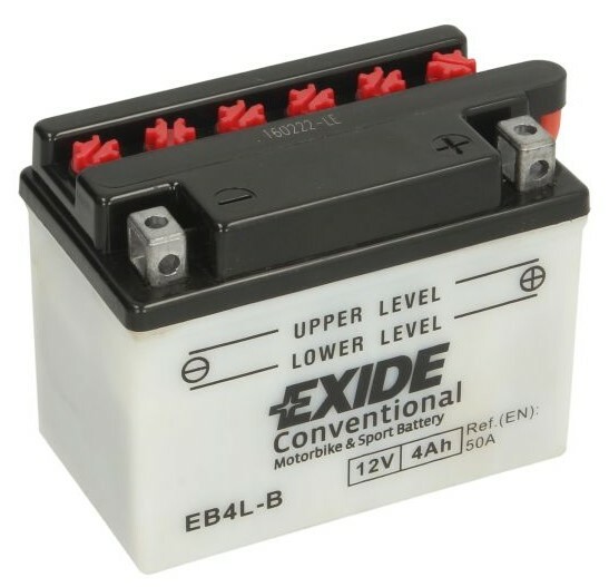 

Мото аккумулятор EXIDE YB4L-B, 4Ah/50A