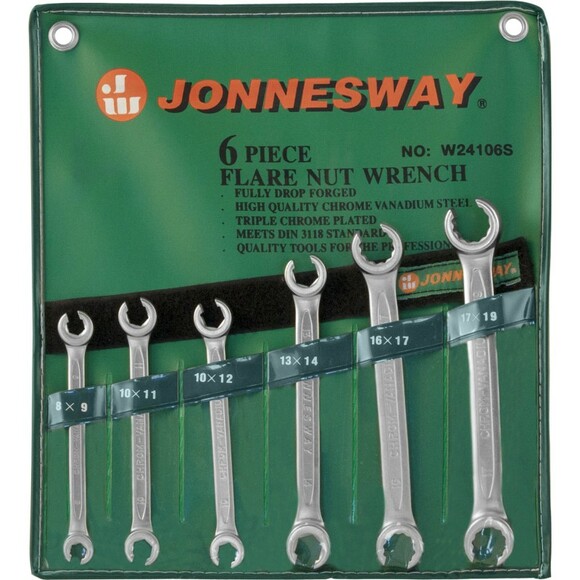 Набор ключей разрезных JONNESWAY W24106S (6 предметов) изображение 2