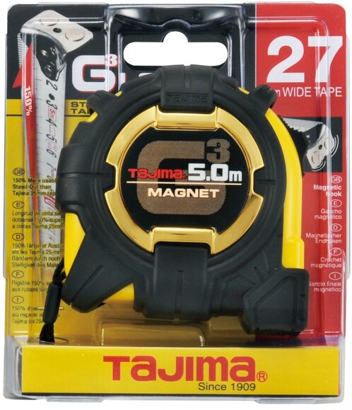Рулетка строительная ударопрочная TAJIMA G3 LOCK 27 5мx27мм (G3M750MW) изображение 5
