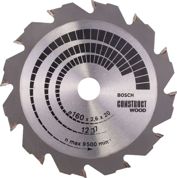 Пильный диск Bosch 160x16 12T Construct (2608640630)