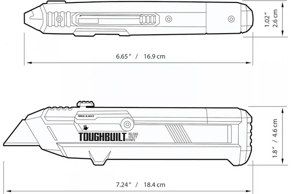 Трапециевидный нож ToughBuilt Reload 184 мм (TB-H4S2-03) изображение 8