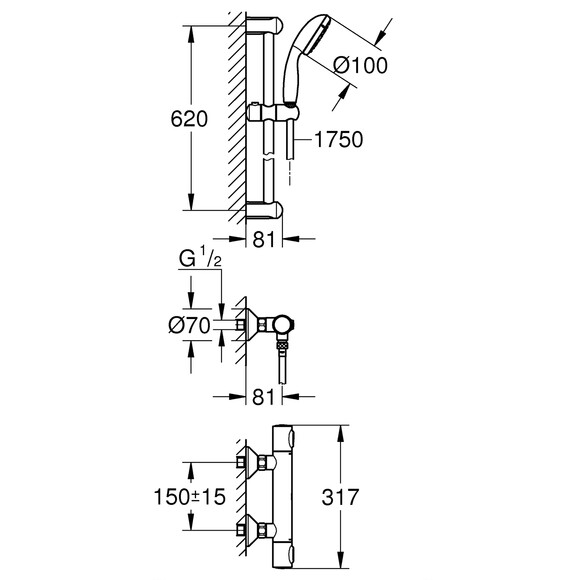 Смеситель термостатический для душа Grohe QuickFix Precision Flow (34841000) (CV030607) изображение 5