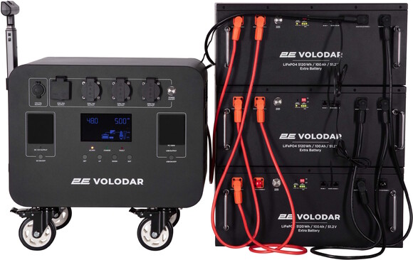 Портативна електростанція 2Е Volodar, 5000 Вт, 5120 Вт/рік, WiFi/BT, розширення ємності, швидка зарядка фото 19