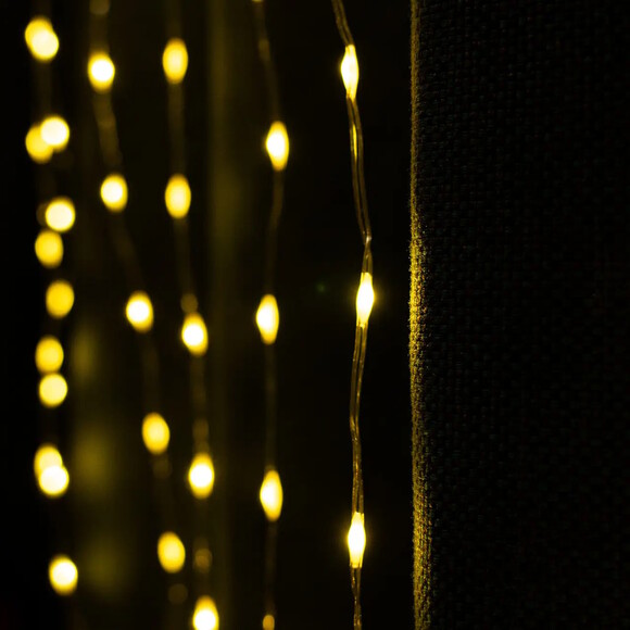 Світлодіодна гірлянда-завіса Devilon з гачками, 2х1.2 м, 400 л, теплий білий, мережа, IP44 (720810) фото 4