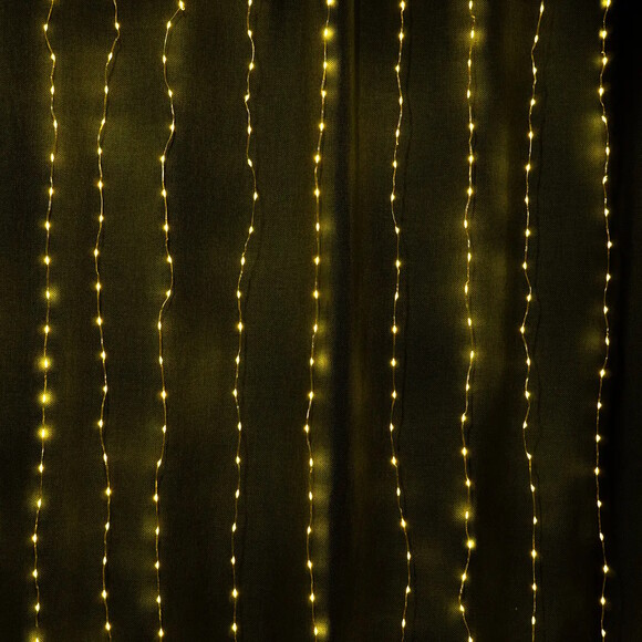 Світлодіодна гірлянда-завіса Devilon з гачками, 2х1.2 м, 400 л, теплий білий, мережа, IP44 (720810) фото 5