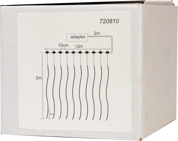 Светодиодная гирлянда-занавес Devilon с крючками, 2х1.2 м, 400 л, теплый белый, сеть, IP44 (720810) изображение 6
