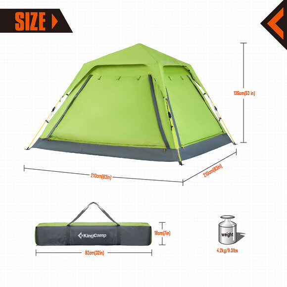 Палатка KingCamp Positano (KT3099) Green изображение 4