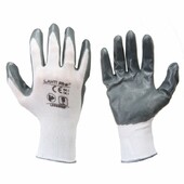 Перчатки защитные Lahti Pro покрытие нитрил (полиэстер, нитрил) бело-серые 9 (L220309K)