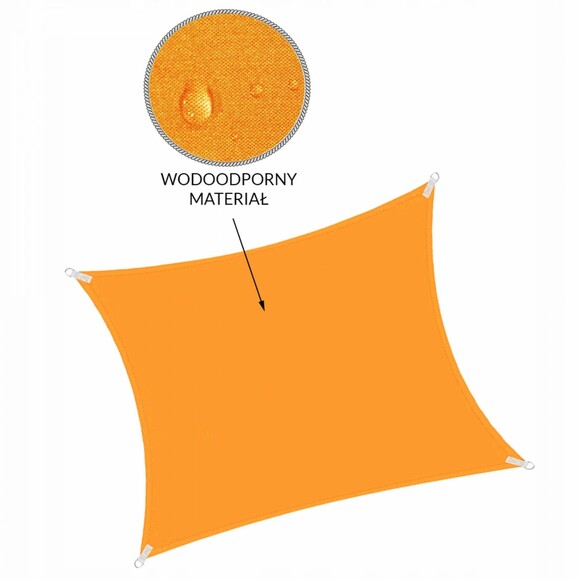 Тент-парус теневой для дома, сада и туризма Springos Orange 3x3 м (SN1031) изображение 3