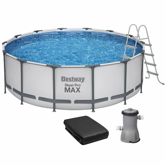 Каркасный бассейн Bestway (427х122 см) с картриджным фильтром, тентом и лестницей (5612X) изображение 2