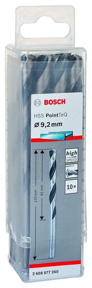 Свердло по металу Bosch PointTeQ HSS 9.2х125 мм, 10 шт. (2608577260) фото 2