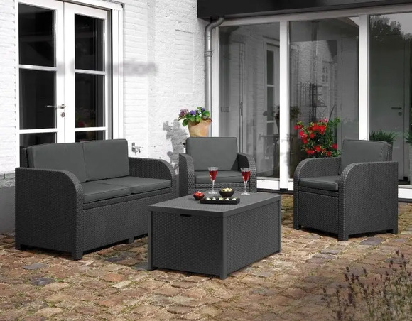 Набір садових меблів Rosalie 5 seater set with storage table, графіт (254096) фото 2