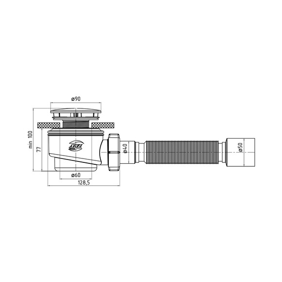 Сифон для душевого поддона ANIplast 1 1/2"х40 мм с гибкой трубой 40х40/50 E515CEU (CV025359) изображение 2