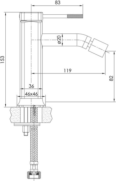 Смеситель для биде IMPRESE Brenta, 25 мм, графит (ZMK091908070) изображение 2