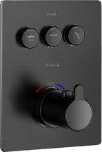 Термостат для ванни Imprese Smart Click ZMK101901234, прихований монтаж, 3 режими, прямокутна накладка, чорний