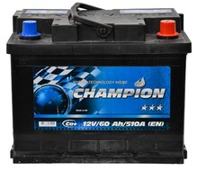 Автомобильный аккумулятор Champion 6 CT-60-R Euro, Black, 60 Aч, 12 В (CHB60-0)