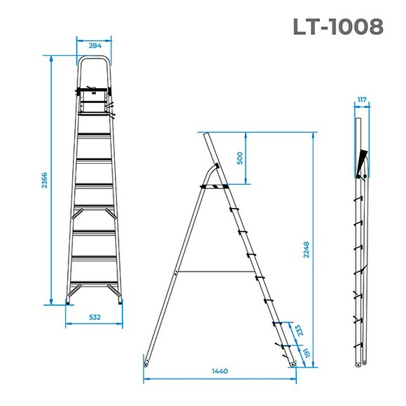 Стремянка Intertool 8 ст. (LT-1008) изображение 8