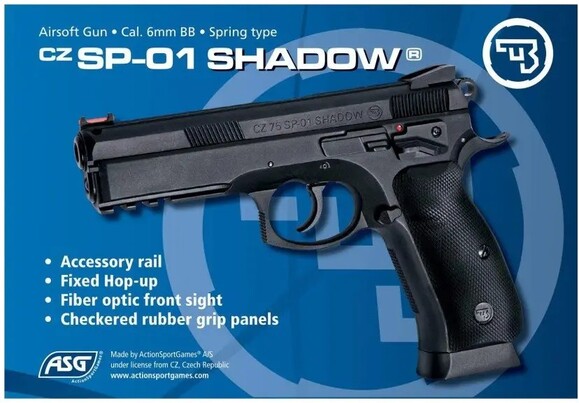 Пистолет страйкбольный ASG CZ SP-01 (shadow spring) (2370.41.26) изображение 6