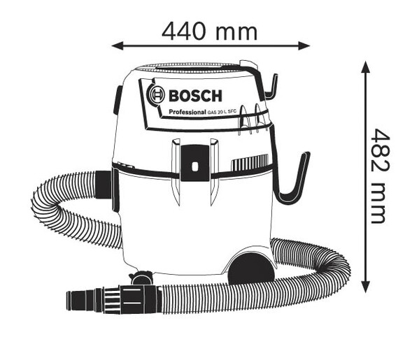Пылесос универсальный Bosch GAS 20 L SFC (060197B000) изображение 6