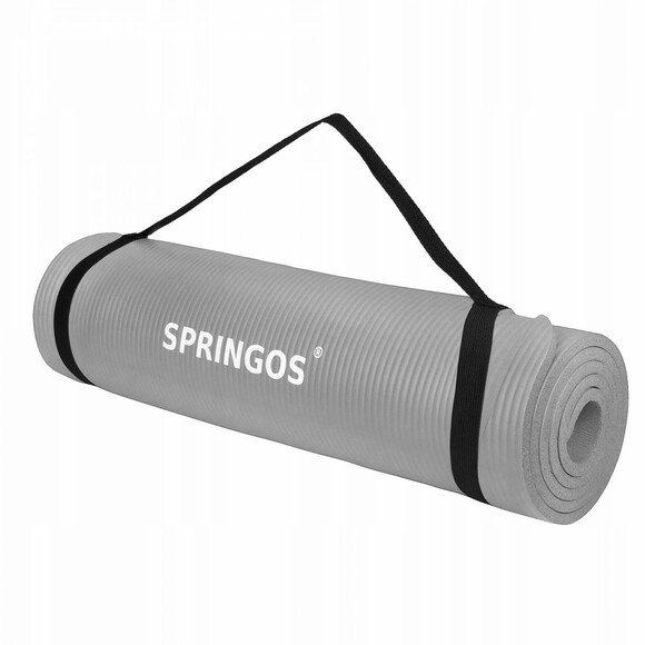 Килимок для йоги та фітнесу Springos NBR Grey 1 см (YG0032) фото 7