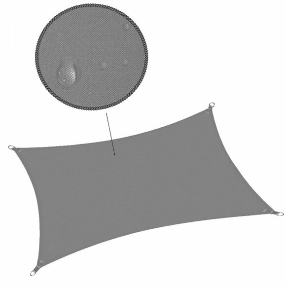 Тент-парус теневой 3x2 м Graphite Springos (SN1053) изображение 4