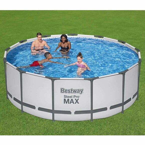 Каркасний басейн Bestway Steel Pro Max (396х122 см) з картриджним фільтром, сходами та захисним тентом (5618W) фото 8