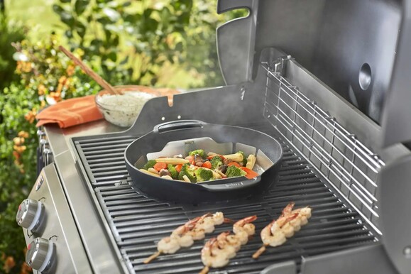 Сковорода ВОК Weber со вставкой-пароваркой и крышкой для Gourmet BBQ System, чугун (8856) изображение 4