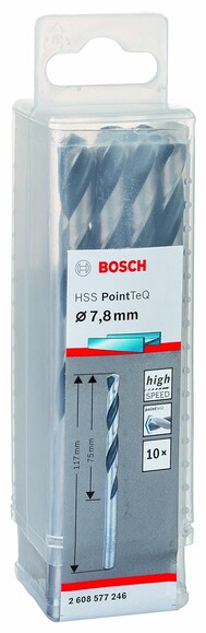 Сверло по металлу Bosch PointTeQ HSS 7.8х117 мм, 10 шт. (2608577246) изображение 2