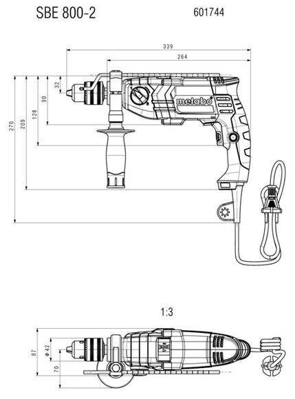 Ударная дрель Metabo SBE 800-2 (601744000) изображение 2